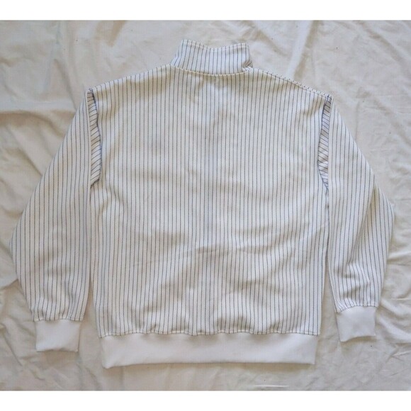 HTF New AVIREX Varsity Baseball Knit Sweater Full Zip Jacket Mens L White Stripe - Picture 6 of 8